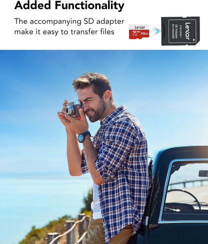 Lexar 128GB Micro SD Card, microSDXC UHS-I Flash Memory Card with Adapter - Up to 100MB/s, A1, U3, Class10, V30, High Speed TF Card