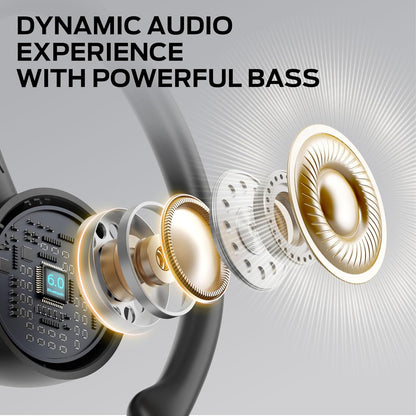 Monster N-Lite 216 Wireless Earbuds 48hrs Bluetooth 6.0 Headphone, Bluetooth Earbuds Stereo Deep Bass Over Ear Bud with Earhooks,ENC Noise Cancelling Mic, IPX6 Waterproof Earphone for Workout/Running