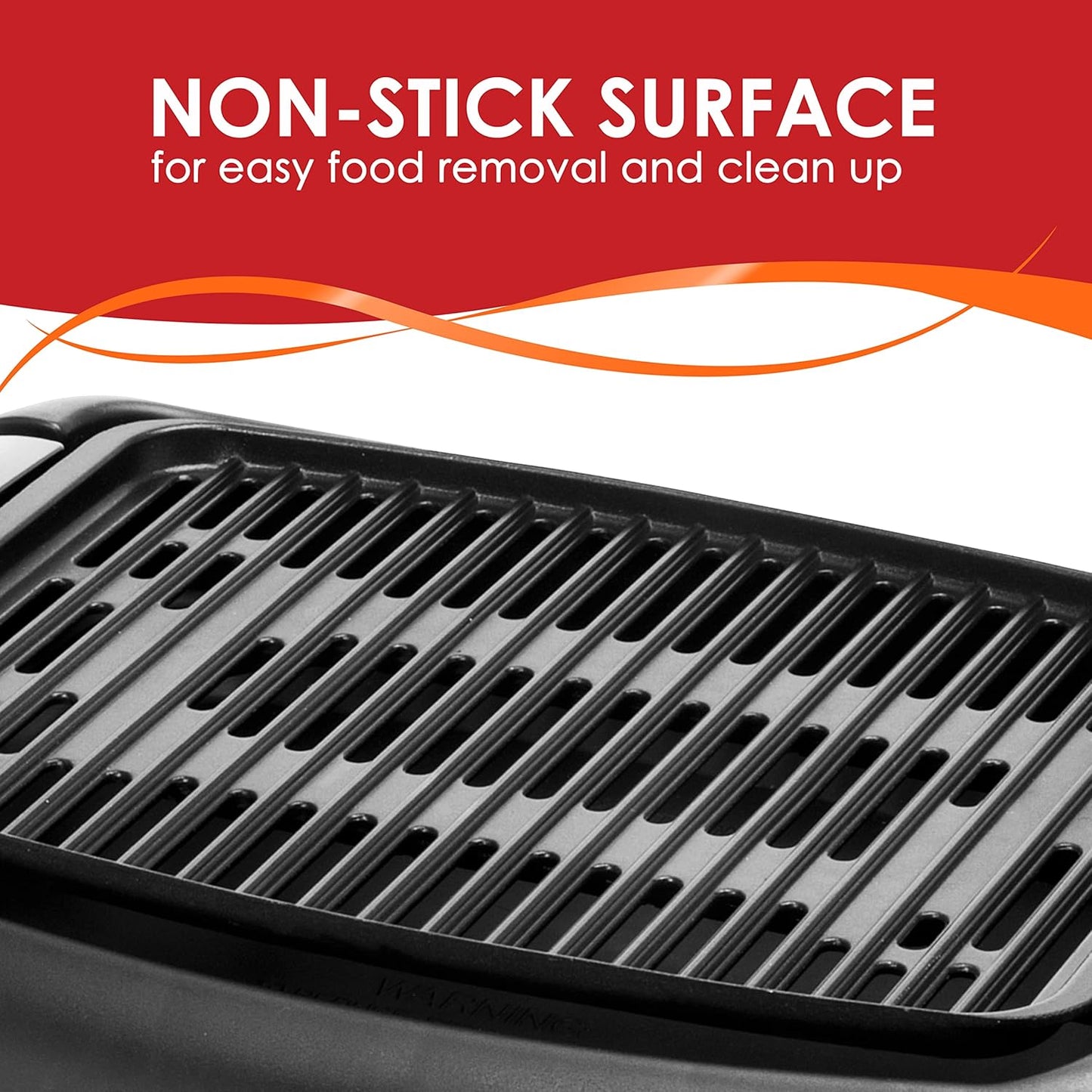 Elite Gourmet EMG6505G Smokeless Indoor Electric BBQ Grill with Glass Lid, Dishwasher Safe, PFOA-Free Nonstick, AdjCatable Temperature, Fast Heat Up, Low-Fat Meals Easy to Clean Design