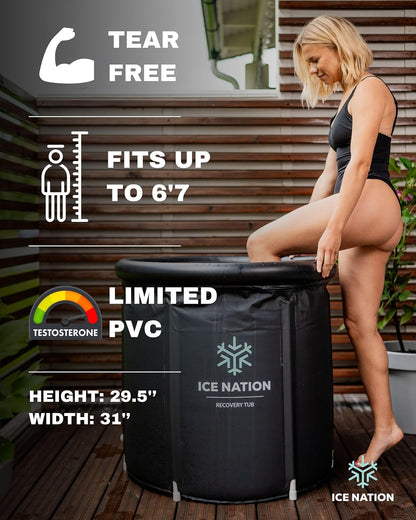 XL Ice Bath Tub, 100 Gal Cold Plunge, Portable, for Athletes, Canadian Owned