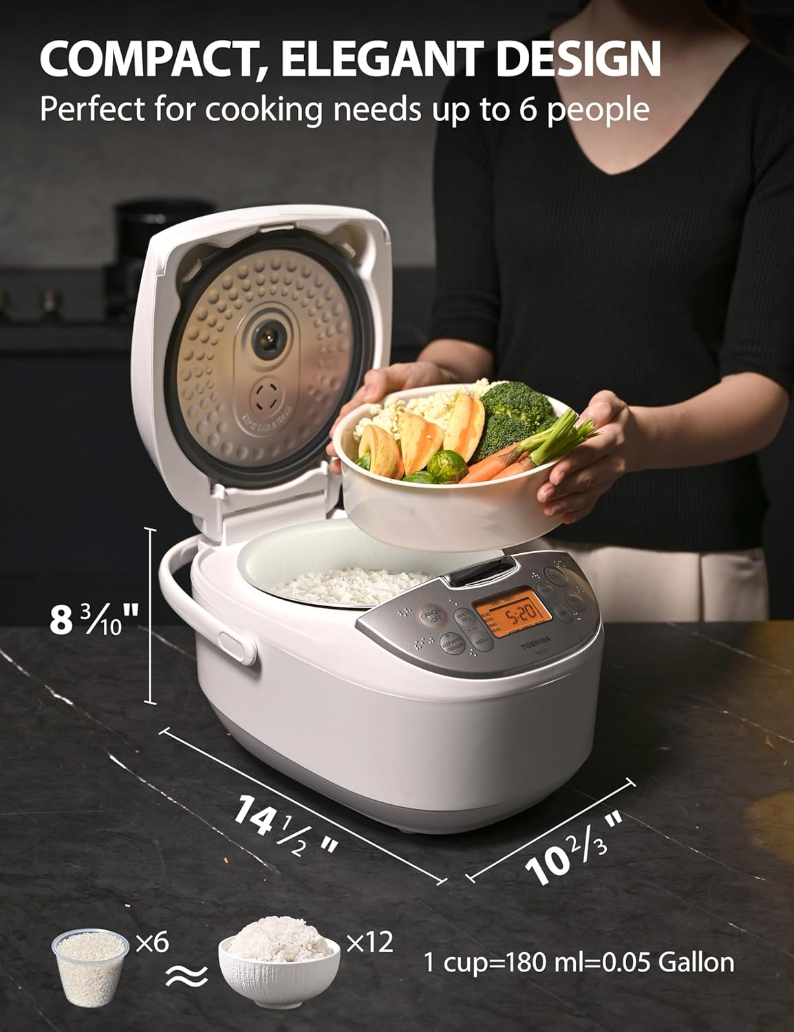Toshiba Rice Cooker 6 Cup Uncooked –