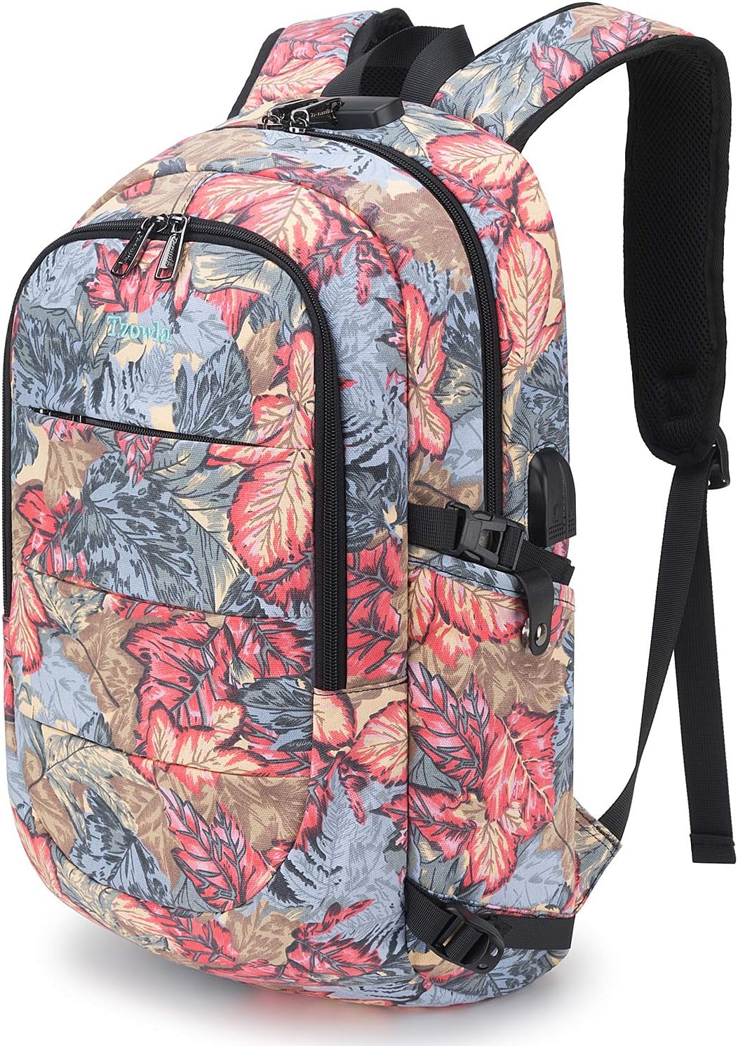 Tzowla Laptop Travel Slim School Backpack Water Resistant Anti-Theft Bag with USB Charging Port and Lock 15.6 Inch Computer Business Backpacks for Men Women College Student Gift,Bookbag Casual Daypack