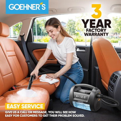 2026 Upgraded Handheld Steam Cleaner for Home & Car, 110℃/3.5 Bar High-Pressure Portable Hand Held Steamer, 30s Heat-Up, Chemical-Free Deep Cleaning for Car Detailing Grout Bathroom Kitchen