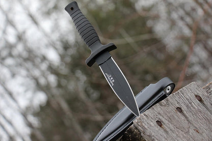 Smith & Wesson SWHRT9B 9in High Carbon S.S. Fixed Blade Knife with 4.7in Dual Edge Blade and TPE Handle for Outdoor, Tactical, Survival and EDC, Multi