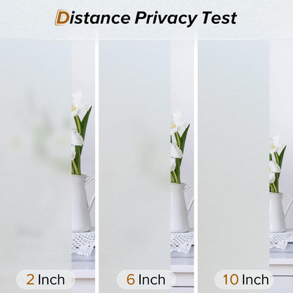 rabbitgoo Window Films for Privacy, Static Cling Frosted Glass Sticker, Non-Adhesive Privacy Film Sun Blocking Window Covering Frosting Vinyl Bathroom Sliding Glass Door, 44.5 x 200cm, Pure Frosted