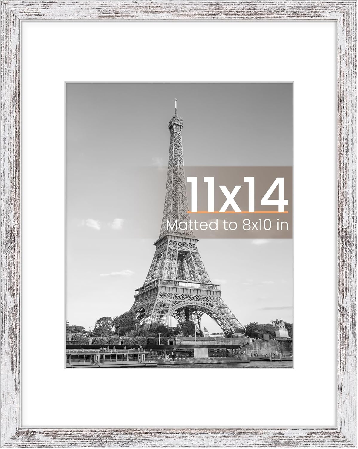 upsimples 11x14 Picture Frame, Display Pictures 8x10 with Mat or 11x14 Without Mat, Wall Hanging Photo Frames, Black