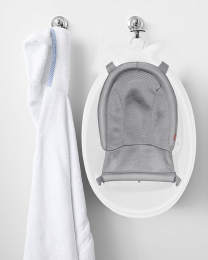 Skip Hop Baby Bath Tub, 3-Stage Smart Sling Tub, Moby, White - PuriLite