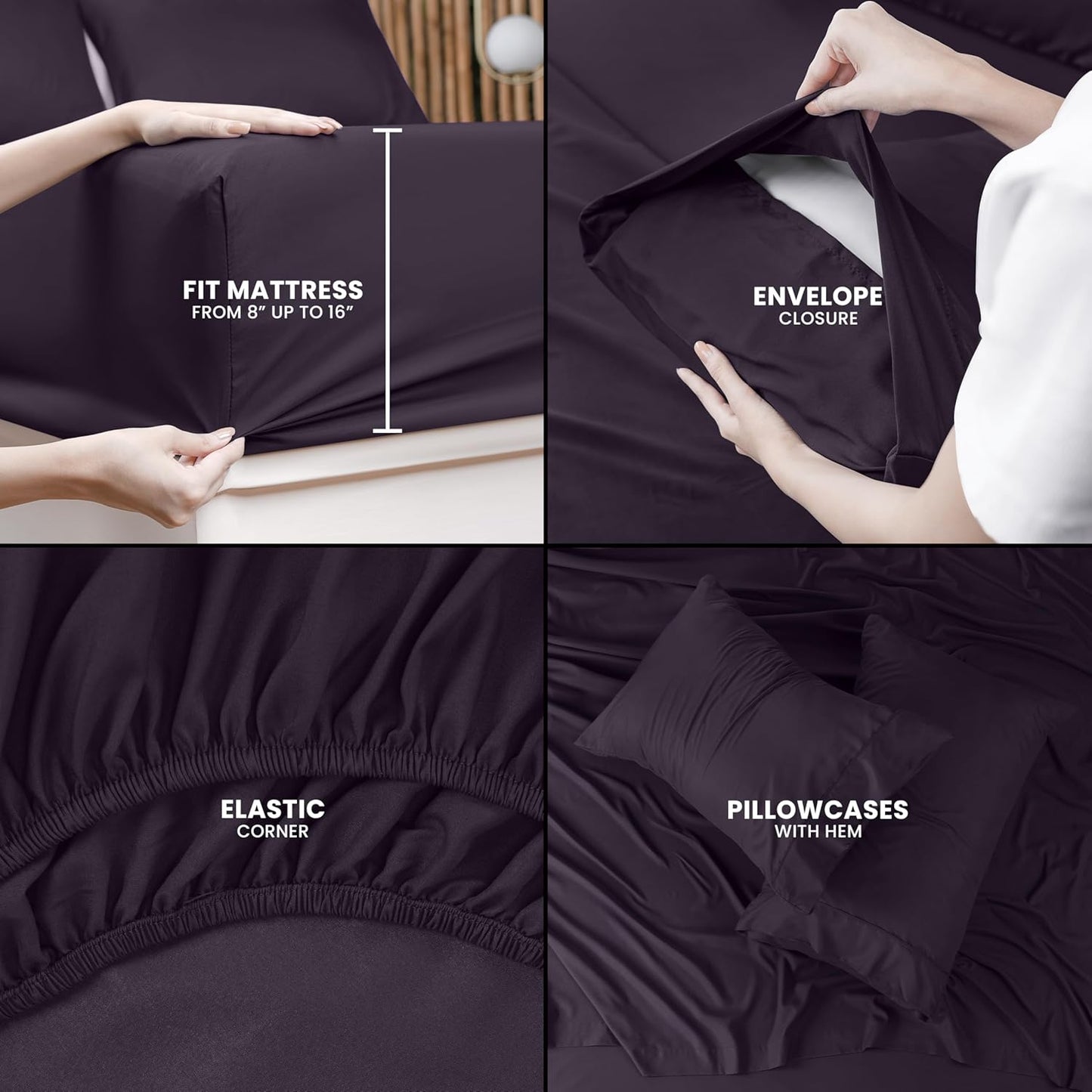 Utopia Bedding Queen Bed Sheet Set - 4 Piece Bedding - Soft Brushed Microfiber Fabric - Shrinkage & Fade Resistant - Easy Care (White)