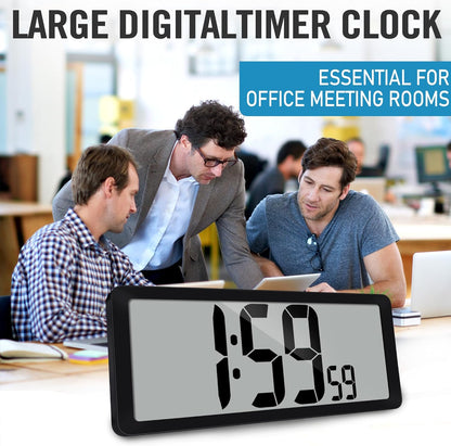 KMMKGG 15" Large Digital Wall Clock Battery Operated, Digital Clock Display with Day, Date & Temperature, Large Wall Clock for Bedroom, Livingroom, Office(4.6" Numbers)