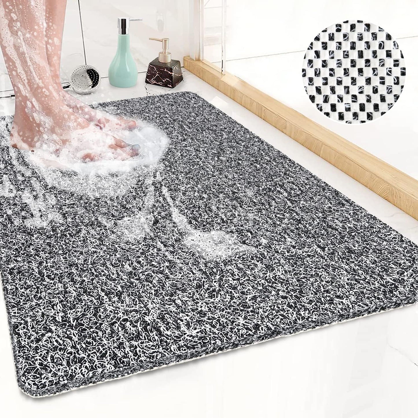 Loofah Mats for Shower, Non Slip | Quick Drying | Soft on Your Feet | Soft Textured Shower Mat Bath Mat Bathtub Mat Massage Mat Loofah Mat for Bathroom,Shower Tub or Wet Areas