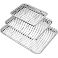 EWFEN Baking Set: Stainless Steel & Silicone Mat Set, 3 Sizes (13x18, 12x17, 9x13 inches), Multi-size Set with Versatile Use