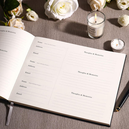 Funeral Guest Book for Memorial Service,Celebration of Life Guest Book for Funeral,Memorial Service Guest Book with 144 Pages， Brown 8X10″