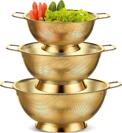 Purilite Select 3 Pcs Stainless Steel Colander Set