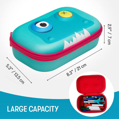 ZIPIT Beast Pencil Box for Kids | Pencil Case for School | Organizer Pencil Bag | Large Capacity Pencil Pouch (Red)