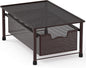 Stackable Metal Cabinet Basket Drawer Organizer with Sliding Storage Design, Bronze Finish - PuriLite