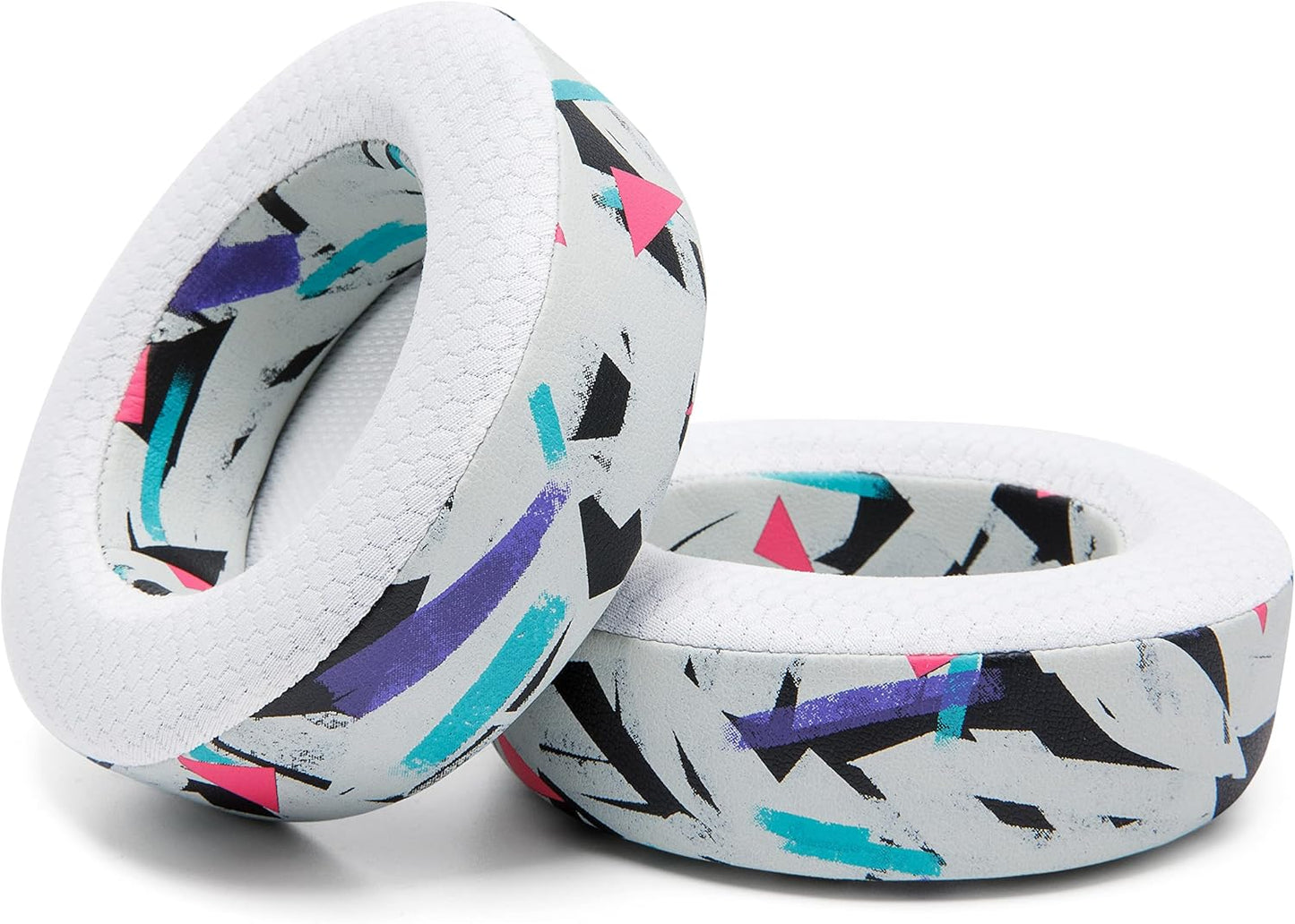 WC Freeze Virtuoso - Hybrid Fabric Cooling Gel Replacement Earpads for Corsair Virtuoso Gaming Headset, Made by Wicked Cushions, Improved Durability, Thickness and Sound Isolation | Cyan Prism