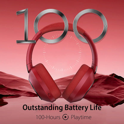 Active Noise Cancelling Headphones, 100H Playtime Headphones Bluetooth Wireless, Bluetooth Headphone Over Ear with Built-in Mic, Wireless Headphone for Travel, Home, Office, Call, Music, Meeting