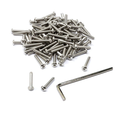 iexcell 50 Pcs M6 x 20mm Thread Pitch 1 mm Stainless Steel 304 Hex Socket Button Head Cap Screws Bolts Kit