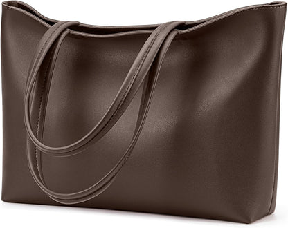 KALIDI Tote Bag Zipper Shoulder Bag Faux Leather Purses for Women Large Casual Handbag Work Dating College