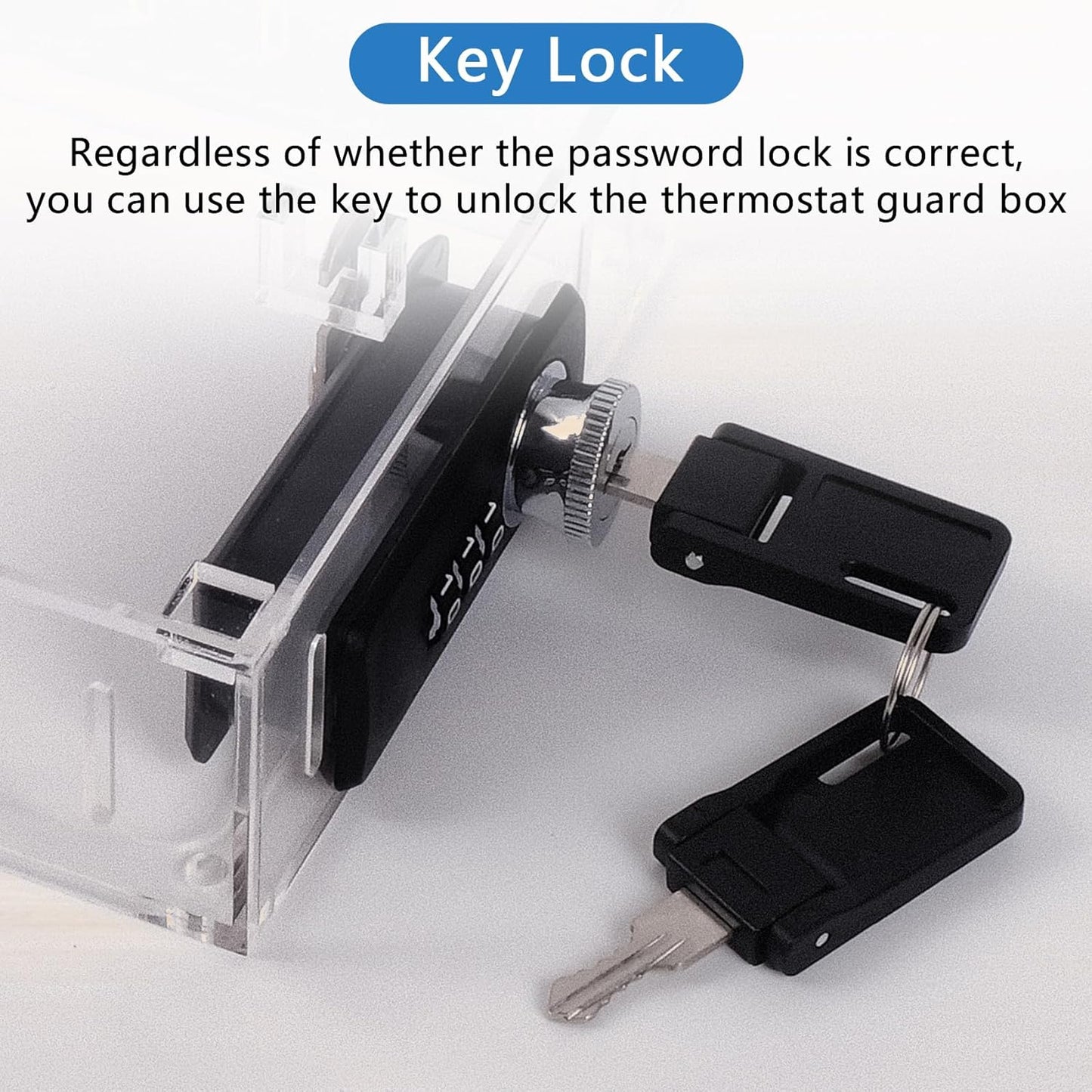ClarityCraze Universal Thermostat Lock Box, Clear Guard, AC Control, Fits Thermostats Up to 6.88" H x 4.25" W or Smaller
