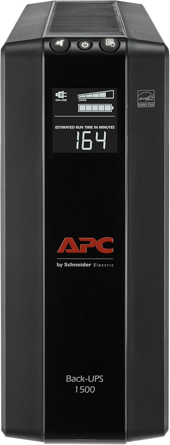 APC 1500VA UPS Battery Backup & Surge Protector, APC UPS Back-UPS Pro (BX1500M)