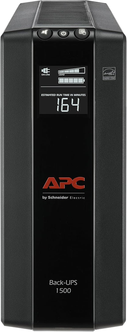 APC 1500VA UPS Battery Backup & Surge Protector, APC UPS Back-UPS Pro (BX1500M)