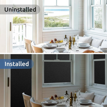 rabbitgoo Window Films for Privacy, Static Cling Frosted Glass Sticker, Non-Adhesive Privacy Film Sun Blocking Window Covering Frosting Vinyl Bathroom Sliding Glass Door, 44.5 x 200cm, Pure Frosted