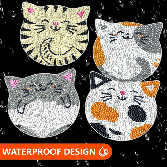 Purilite Select Cat Diamond Art Coasters Kit