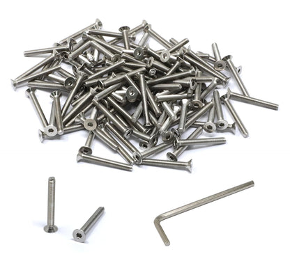 iexcell 5 Pcs M8 x 80mm Thread Pitch 1.25 mm Stainless Steel 304 Hex Socket Flat Head Cap Screws Bolts Kit