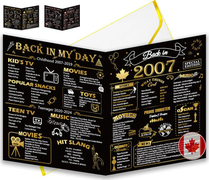 50th Birthday Card, Jumbo CANADA 25x20cm Back in 1975, Gilding Happy 50th Birthday Decoration for Woman, Men, Funny 50 Birthday Gifts for Wife, Husband, Him, Her, Mom
