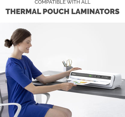 Fellowes Thermal Laminating Pouches, Letter Size Sheets 9 x 11.5-Inches, 3 mil, 200 Pack (5743401), Clear