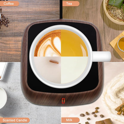 MYMULIKE Coffee Mug Warmer for Desk, Coffee Warmer with 3 Temp Control (40-60 °C), Cup Warmer with 6-Hour Auto Off, Candle Warmer Plate, Office Desk Electronic Gadgets