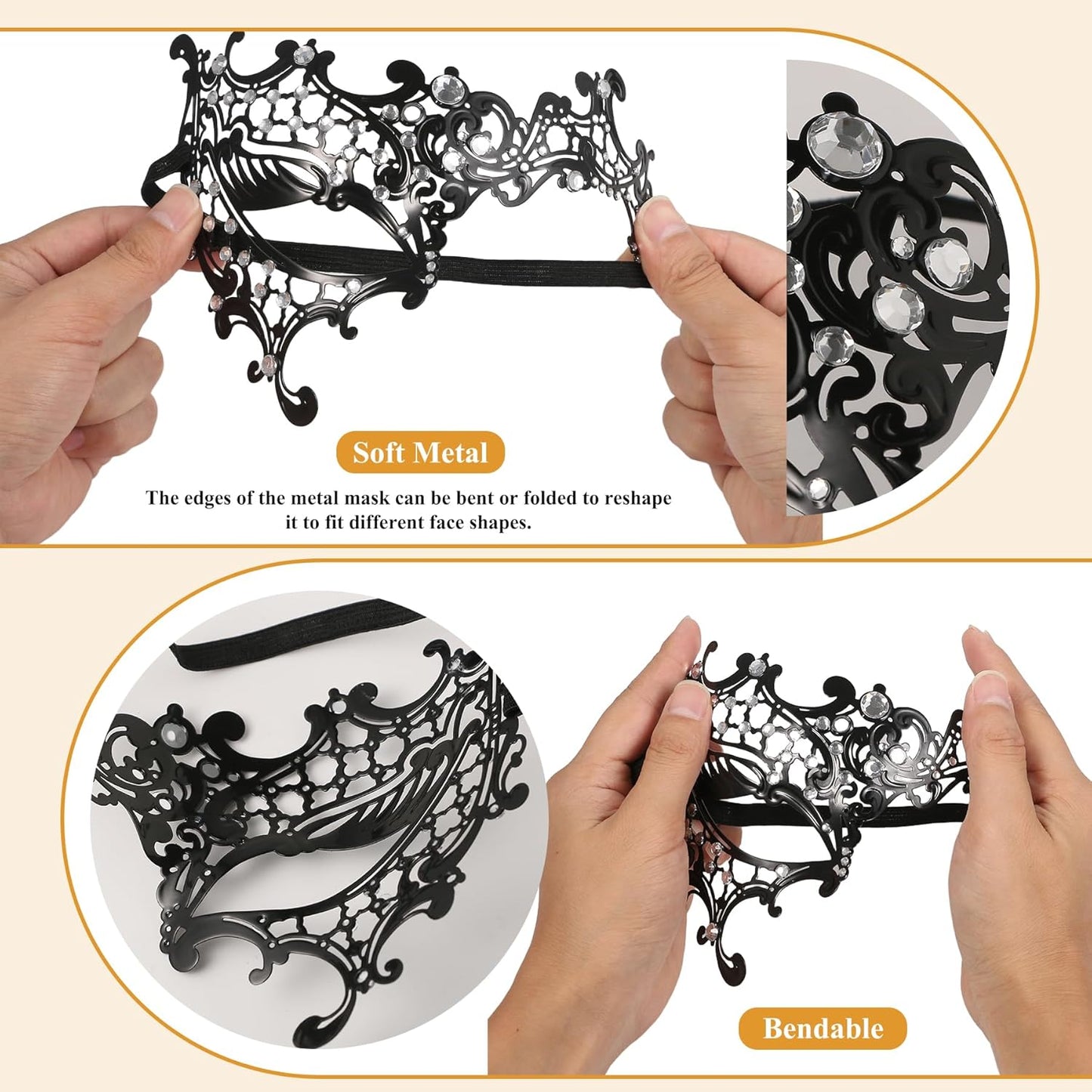 OIDEA Masquerade Mask Couples Set: Cosplay Venetian Party Mask One Eyed Half Face Mask Halloween Costume Mardi Gras Mask