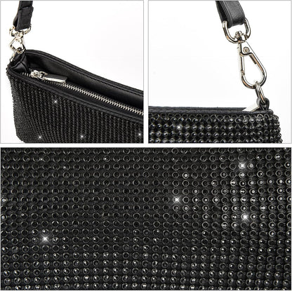 Valleycomfy Bling Evening Clutch Bag for Women Lady Girl Bride Rhinestone Purse For Prom Cocktail Party Wedding Engagement - PuriLite