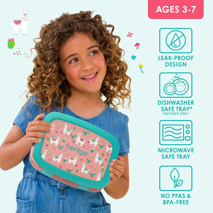 Bentgo Kids Prints (Unicorn) - Leak-Proof, 5-Compartment Bento-Style Kids Lunch Box - Ideal Portion Sizes for Ages 3 to 7 - BPA-Free and Food-Safe Materials