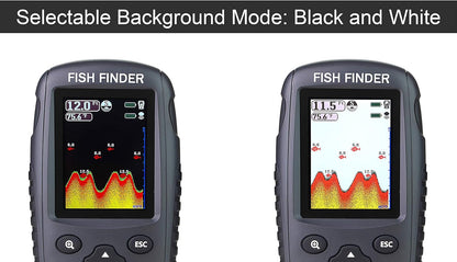 Venterior Portable Rechargeable Fish Finder Wireless Sonar Sensor Fishfinder Depth Locator with Fish Size, Temperature, Bottom Contour, Color Display - PuriLite
