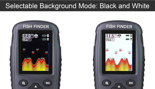 Venterior Portable Rechargeable Fish Finder Wireless Sonar Sensor Fishfinder Depth Locator with Fish Size, Temperature, Bottom Contour, Color Display - PuriLite