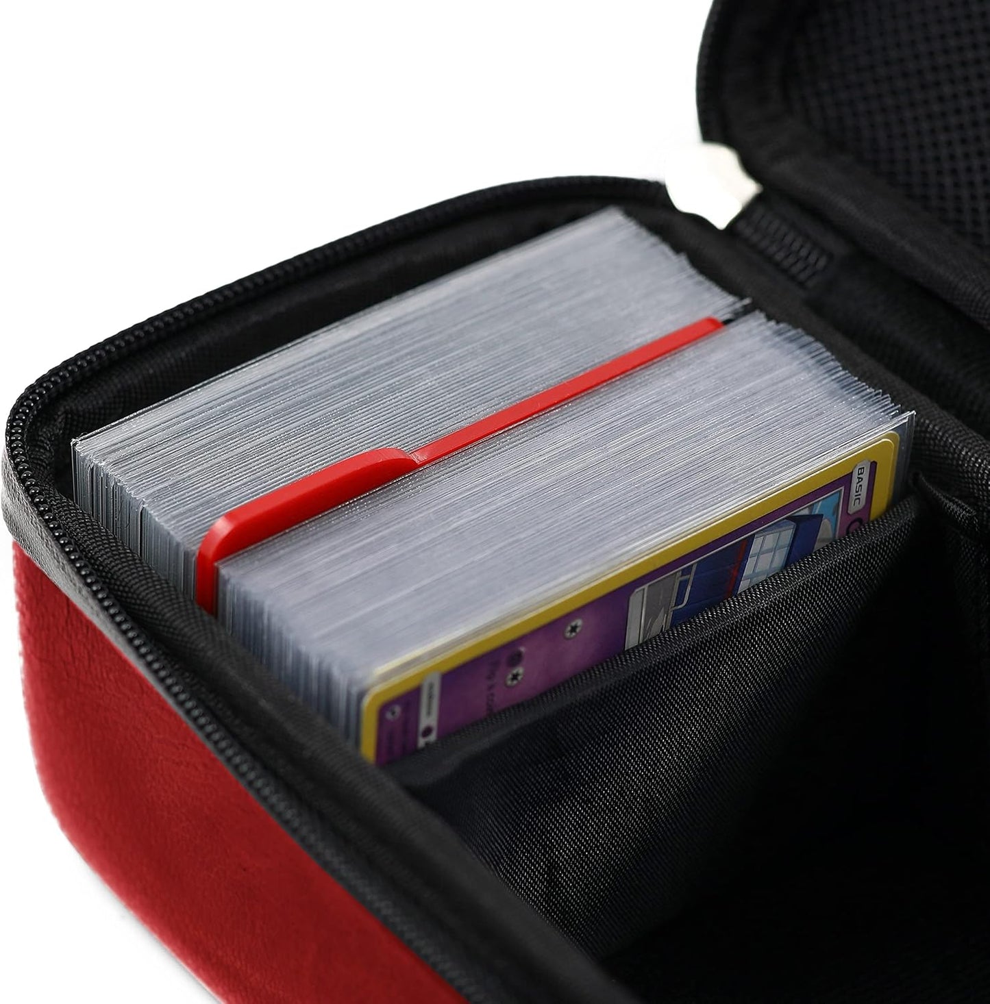 Pink Bolt Card Carrying Case - Playing Card Case Deck Box Storage, Compatible with TCG, Magic: the Gathering Commander MTG, YuGiOh & other Trading Cards (+ 100 Apollo Sleeves)