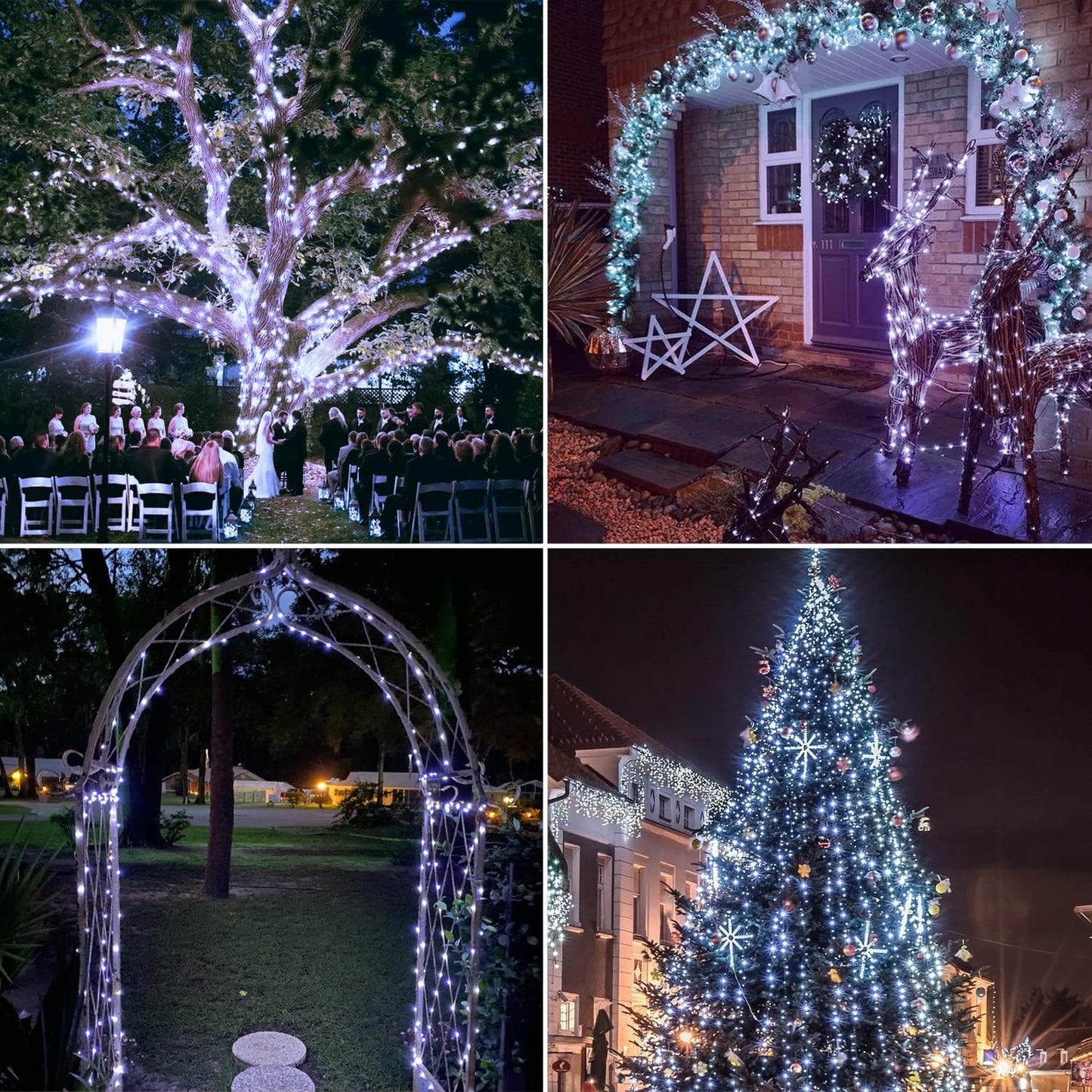 Solar Halloween Decoration Lights, JMEXSUSS 2 Pack 33FT 100 LED Orange and Purple Halloween String Lights, Halloween Lights with 8 Modes for Halloween Tree Yard Outdoor Spooky Party Garden Decorations