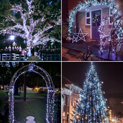 Solar Halloween Decoration Lights, JMEXSUSS 2 Pack 33FT 100 LED Orange and Purple Halloween String Lights, Halloween Lights with 8 Modes for Halloween Tree Yard Outdoor Spooky Party Garden Decorations