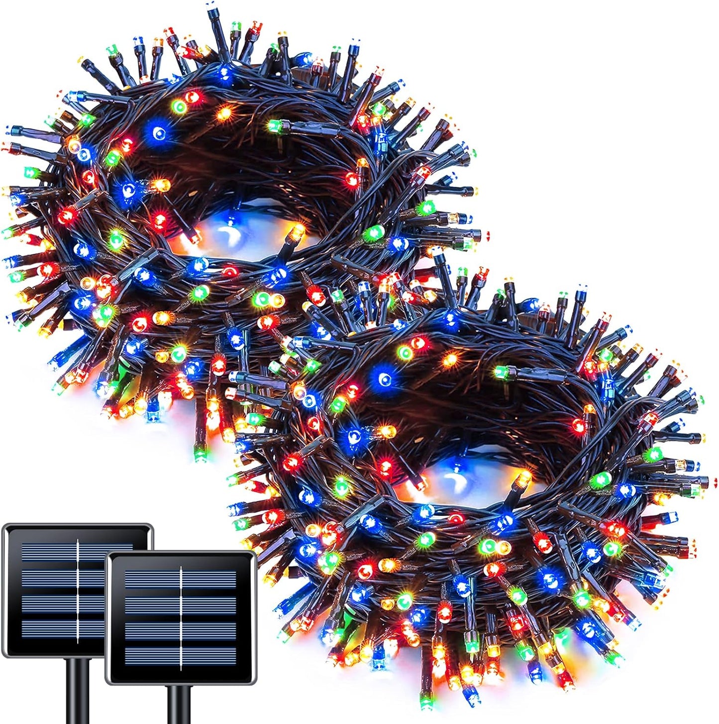 JMEXSUSS 2 Pack 75.5ft Orange Solar Christmas Lights, Total 400 LED Solar String Lights Outdoor Waterproof, 8 Modes Orange Halloween Lights for Tree Patio Garden Thanksgiving Halloween Decorations