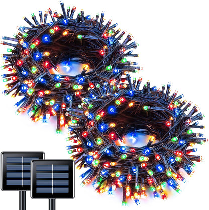 JMEXSUSS 2 Pack 75.5ft Orange Solar Christmas Lights, Total 400 LED Solar String Lights Outdoor Waterproof, 8 Modes Orange Halloween Lights for Tree Patio Garden Thanksgiving Halloween Decorations