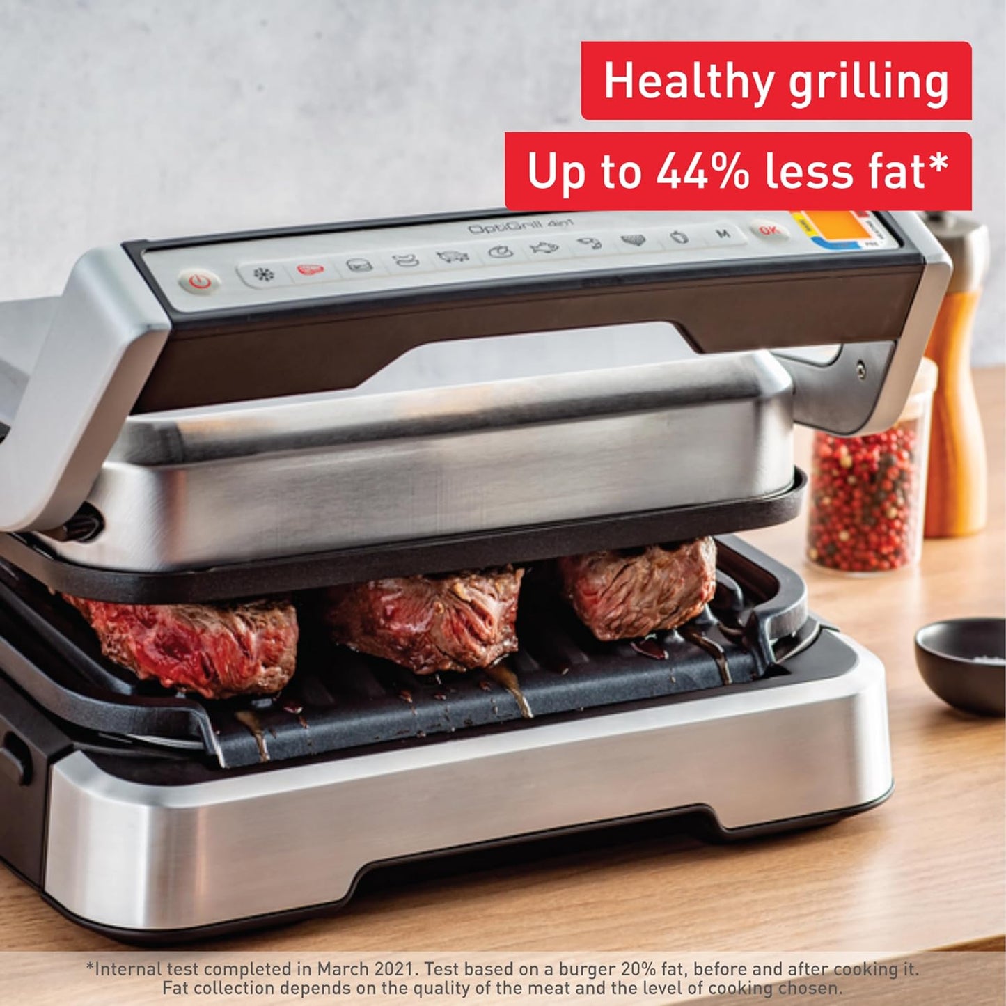 T-fal Optigrill, Electric Indoor Grill, 6 Auto Cooking Modes, Smart Sensor Techology, Nonstick removable plates, Stainless Steel Exterior, Panini Press, Precision Grilling