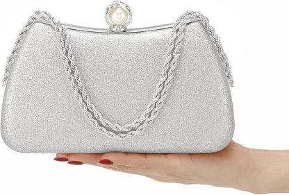 Buric Evening Clutch Bag for Women Glitter Shiny Dress Purse Wedding Bride Handbags Evening Clutches for Cocktail Party