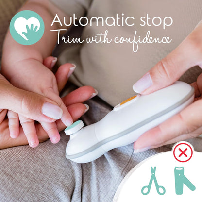 Cherish Baby Care Award-Winning Electric Nail File Baby (0-12 Months) - WIth Automatic Safety Stop, Storage Case and 4 Filing Pads, Baby Grooming Kit Newborn, Newborn Essentials & Baby Must Haves