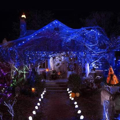 Solar Halloween Decoration Lights, JMEXSUSS 2 Pack 33FT 100 LED Orange and Purple Halloween String Lights, Halloween Lights with 8 Modes for Halloween Tree Yard Outdoor Spooky Party Garden Decorations