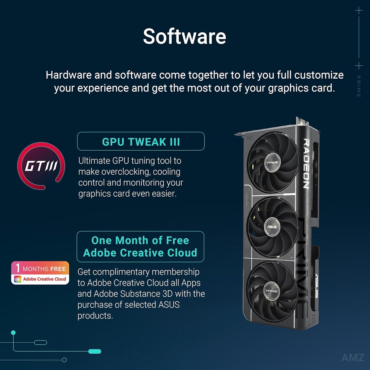ASUS Prime Radeon™ RX 9060 XT 16GB GDDR6 OC Edition Graphics Card (PCIe 5.0, HDMI/DP 2.1, 2.5-Slot Design, axial-tech Fans, Dual Ball Fan Bearings, Dual BIOS, ASUS GPU Guard)