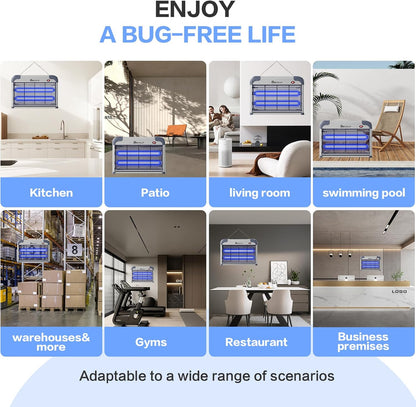 Buzzeap Electronic Indoor Mosquito Killer, Indoor Insect Killer, Fly Killer, Bug Zapper, 2800V Powerful Electric Mosquito Killer - 2 Pieces Extra Replacement Bulbs, Durable Fly Trap