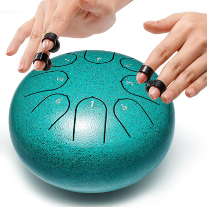 Lronbird Steel Tongue Drum Percussion, 6 Inch 8 Notes Musical Instruments, Music Gifts for Family Friends (Malachite)