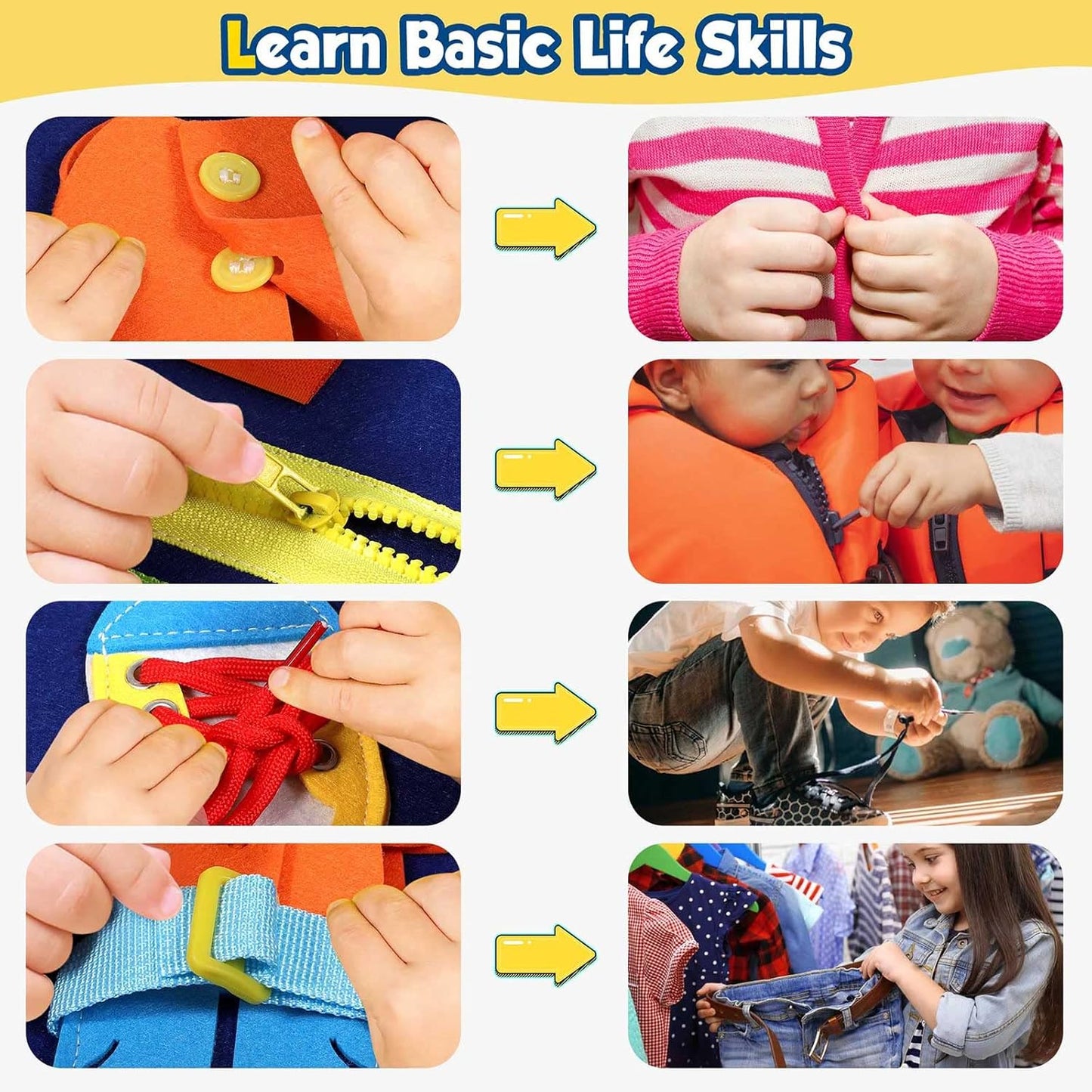 Winblo Toddler Busy Board - Montessori Toys for Toddler Girl Birthday Gift, Educational Learning Sensory Busy Book for Girls, Airplane Car Travel Activities Toy for Toddlers